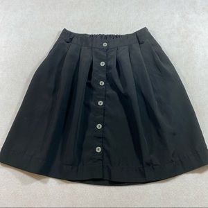 Xhilaration skirt womens black button up flowy ruffled elastic back mini…